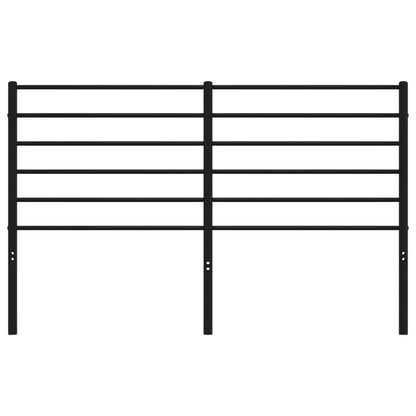 Sleek Black Metal Headboard - 140 cm Elegant Bedroom Addition