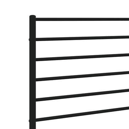 Sleek Black Metal Headboard - 140 cm Elegant Bedroom Addition