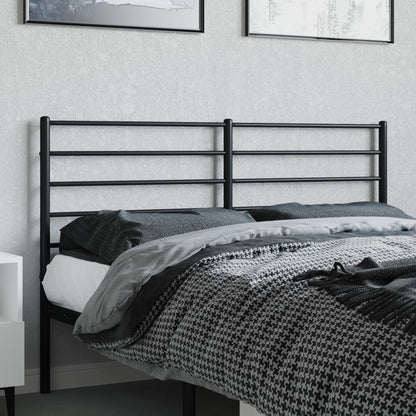 Sleek Black Metal Headboard - Stylish Design, 160 cm