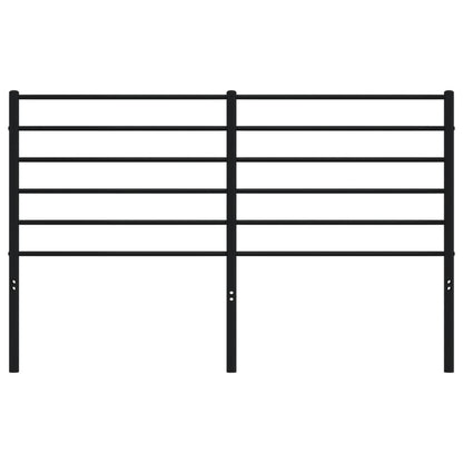 Sleek Black Metal Headboard - Stylish Design, 160 cm