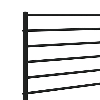 Sleek Black Metal Headboard - Stylish Design, 160 cm
