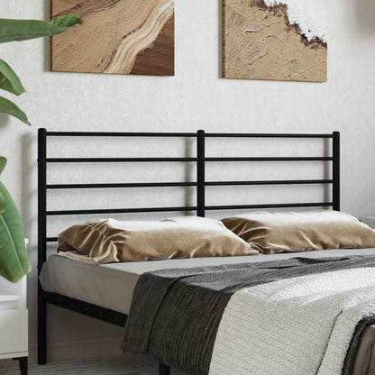 Sleek Black Metal Headboard - Stylish Design, 160 cm