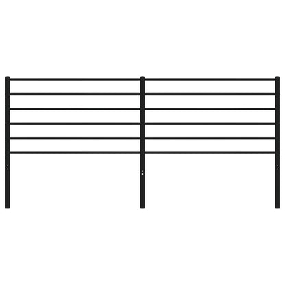 Sleek Black Metal Headboard - 200 cm Modern Bedroom Essential