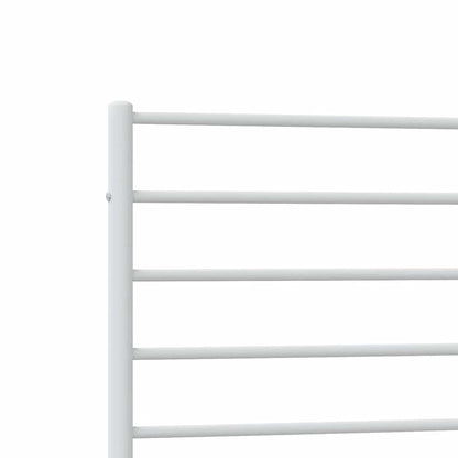 White Metal Bed Frame with Headboard, 100x200cm, No Mattress