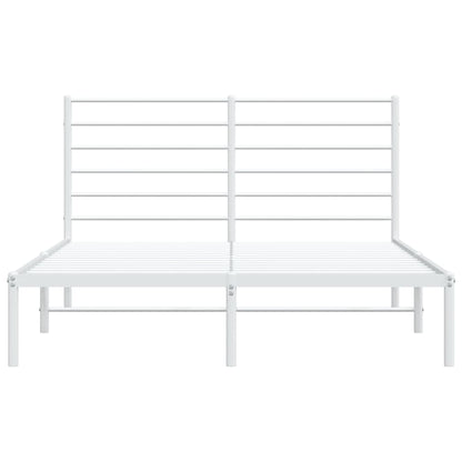 Elegant White Metal Bed Frame with Headboard | 120x190cm