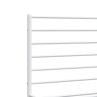 White Metal Bed Frame with Headboard 135x190cm - No Mattress