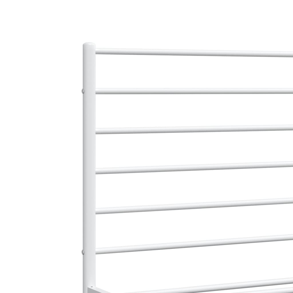 White Metal Bed Frame with Headboard 180x200cm - Elegant & Sturdy