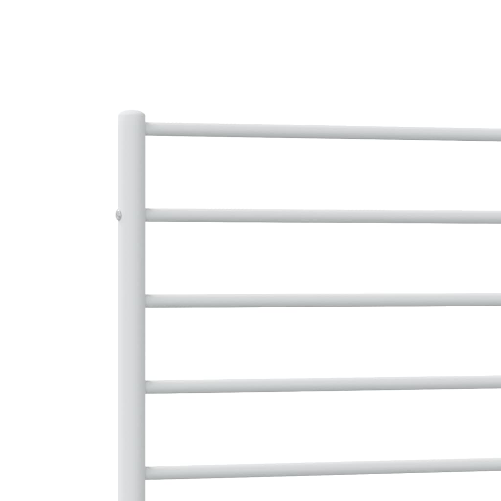 White Metal Bed Frame with Footboard - 75x190cm (No Mattress)