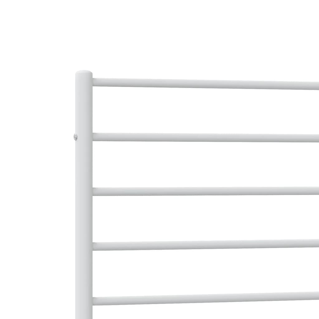 White Metal Bed Frame 80x200cm with Footboard - No Mattress Included