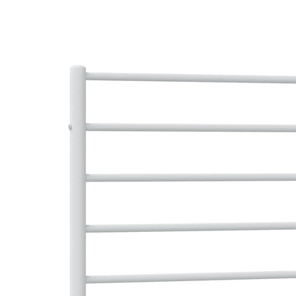 White Metal Bed Frame with Footboard, 90x190cm – Mattress Not Included