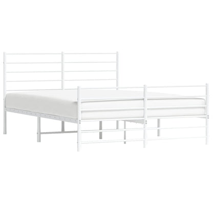 Elegant White Metal Bed Frame with Footboard - 120x200cm