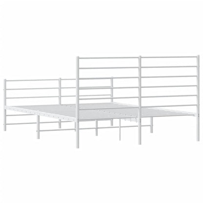 Elegant White Metal Bed Frame with Footboard - 120x200cm