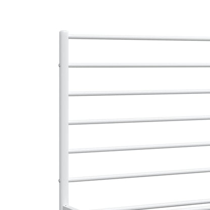 Elegant White Metal Bed Frame with Footboard - 120x200cm
