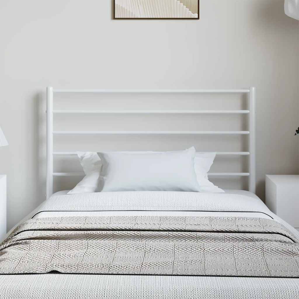 White Metal Headboard - Elegant & Sturdy 100 cm Design