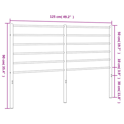 Metal Headboard White 120 cm