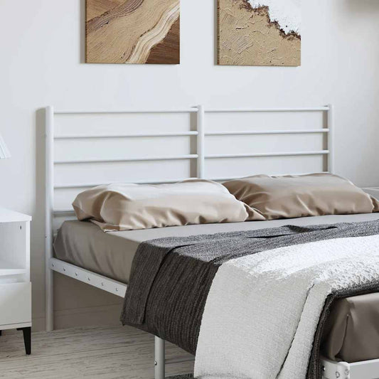 Elegant White Metal Headboard - 150 cm Sturdy Frame