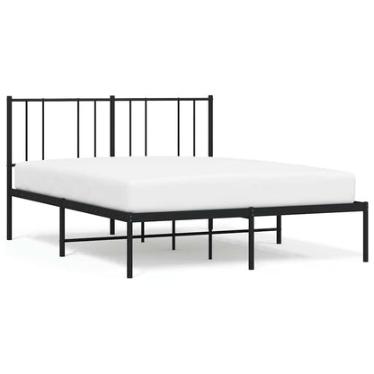 Black Metal Bed Frame w/ Headboard 135x190cm - No Mattress