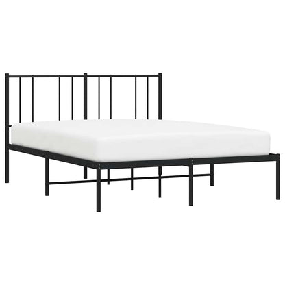 Black Metal Bed Frame w/ Headboard 135x190cm - No Mattress