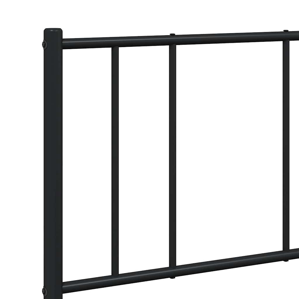 Black Metal Bed Frame w/ Headboard 135x190cm - No Mattress