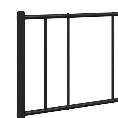 Stylish Black Metal Bed Frame with Headboard - 150x200cm