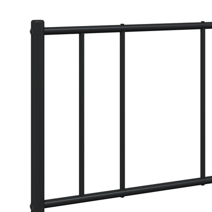Sleek Black Metal Bed Frame 160x200cm with Headboard