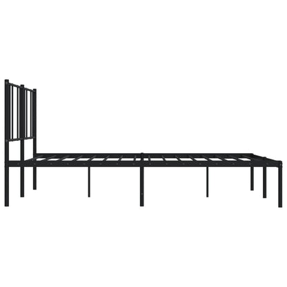 Black Metal Bed Frame with Headboard 180x200cm - No Mattress