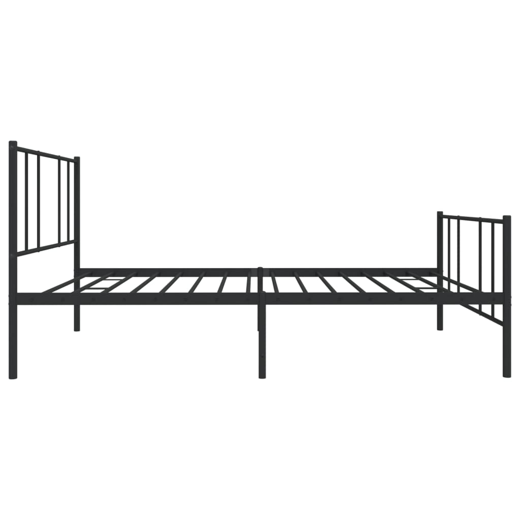 Black Metal Bed Frame with Footboard - 107x203cm (No Mattress)