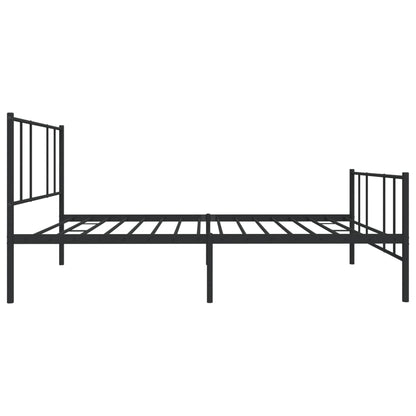 Black Metal Bed Frame with Footboard - 107x203cm (No Mattress)