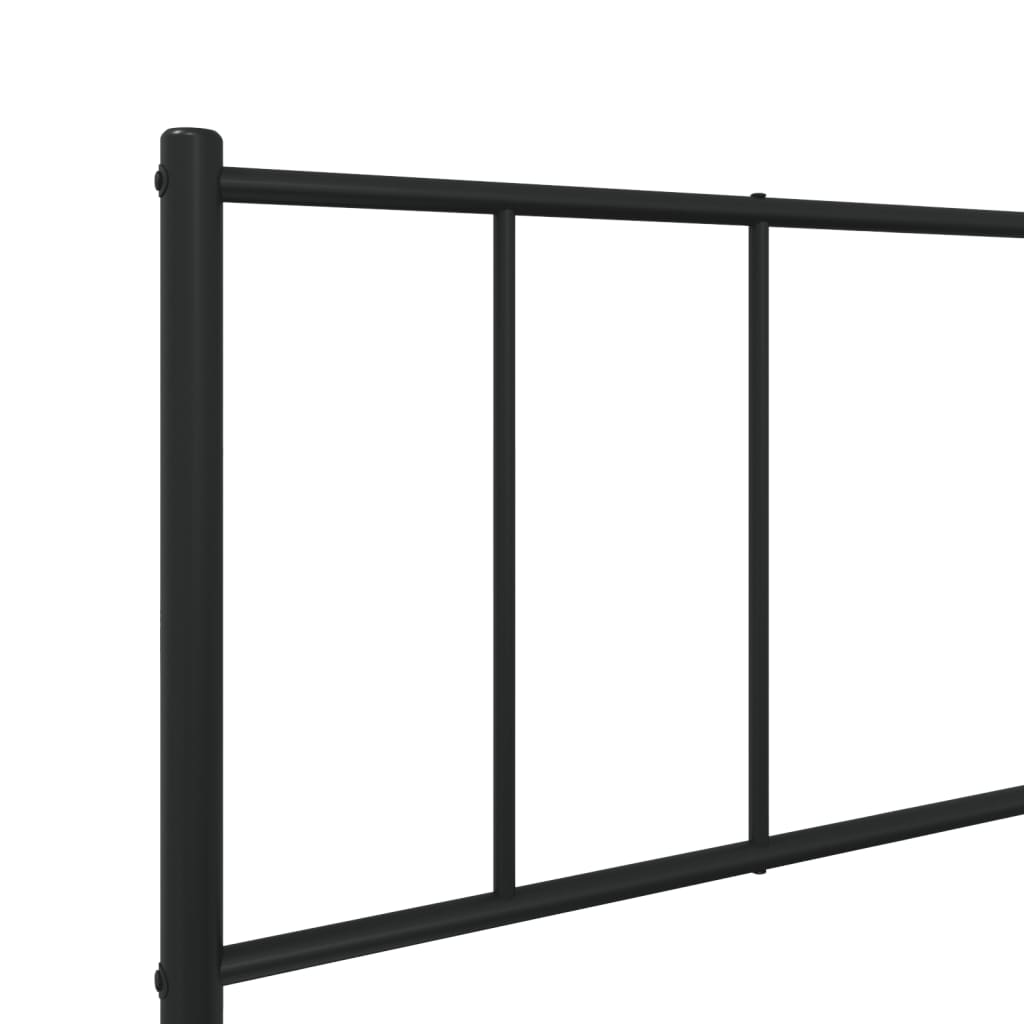 Black Metal Bed Frame with Footboard - 107x203cm (No Mattress)