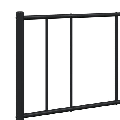 Black Metal Bed Frame with Footboard - 140x200cm (Mattress Not Included)