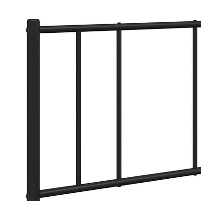 Sturdy Black Metal Bed Frame with Footboard 150x200cm