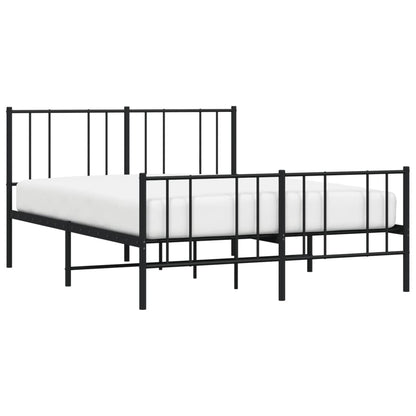 Black Metal Bed Frame with Footboard 160x200cm - No Mattress
