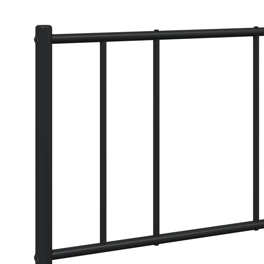 Black Metal Bed Frame with Footboard 160x200cm - No Mattress