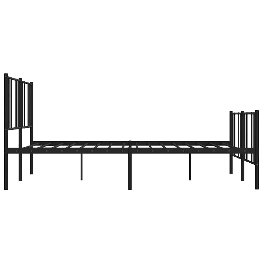 Black Metal Bed Frame with Footboard 183x213cm - No Mattress