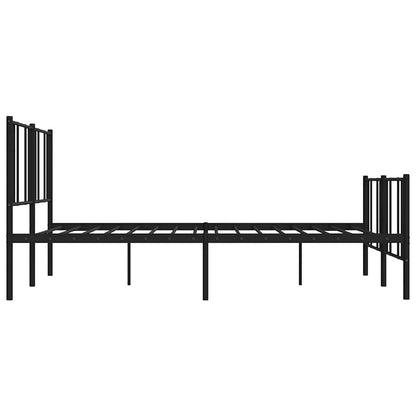 Black Metal Bed Frame with Footboard 183x213cm - No Mattress