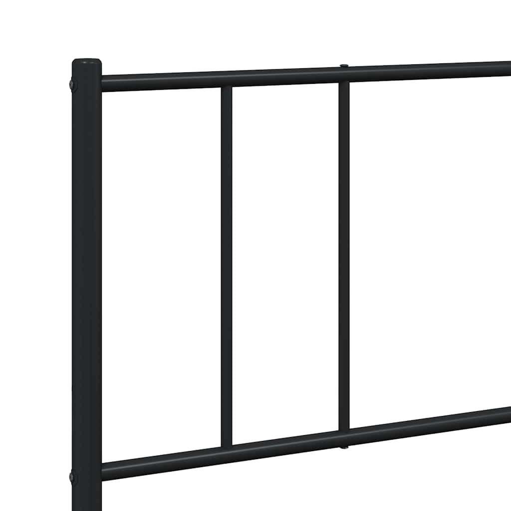 Sleek Black Metal Bed Frame with Footboard - 193x203cm