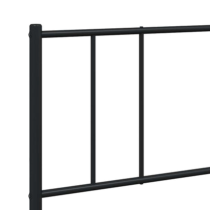 Sleek Black Metal Bed Frame with Footboard - 193x203cm