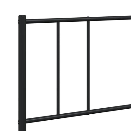 Elegant Black Metal Bed Frame with Footboard - 200x200cm