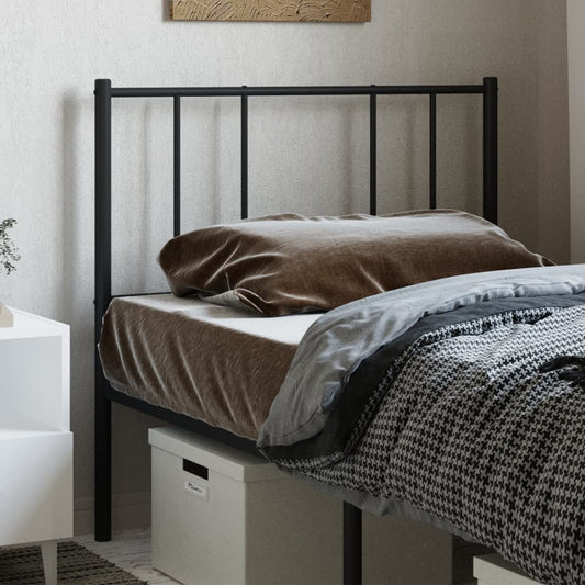 Elegant Black Metal Headboard - 90 cm Sturdy Bed Frame