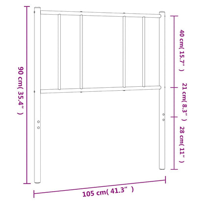 Sleek Black Metal Headboard - 100 cm Stylish Bedroom Accent