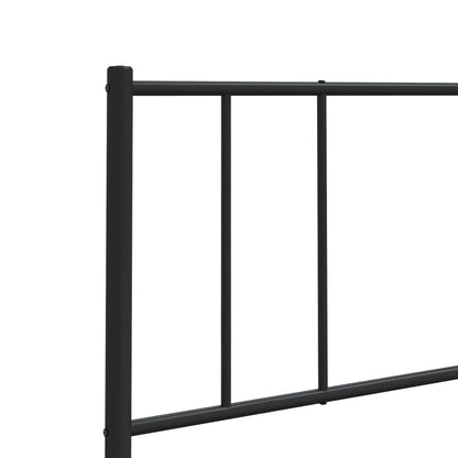 Sleek Black Metal Headboard - 120 cm Stylish & Durable Design