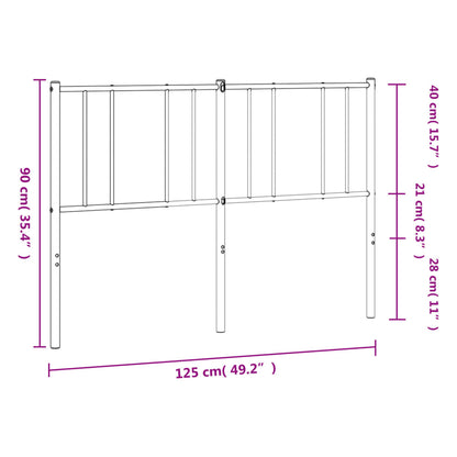 Sleek Black Metal Headboard - 120 cm Stylish & Durable Design