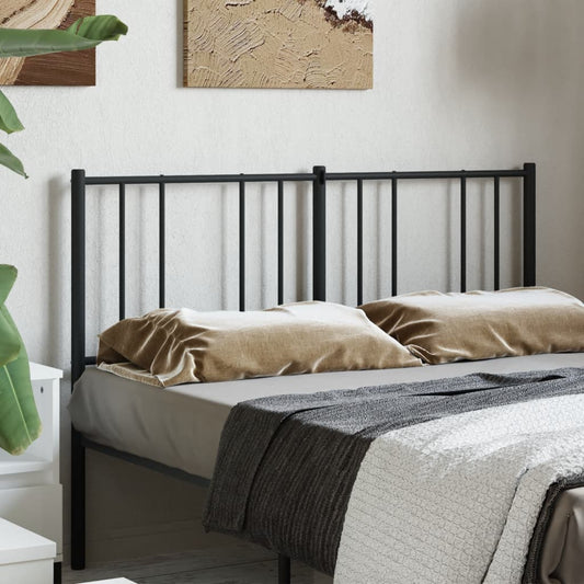 Sleek Black Metal Headboard - 140 cm for Modern Elegance