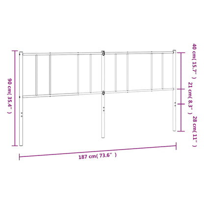 Elegant Black Metal Headboard - 180 cm Modern Bedroom Décor
