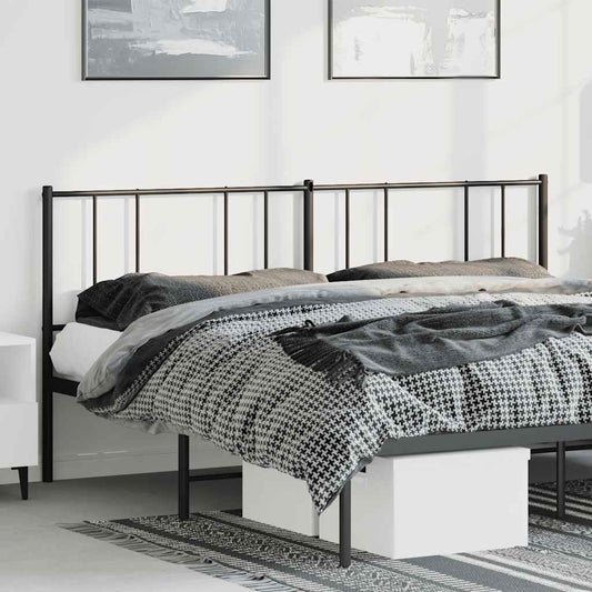Elegant Black Metal Headboard - 180 cm Modern Bedroom Décor