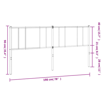 Sleek Black Metal Headboard - Elegant Style, 193 cm