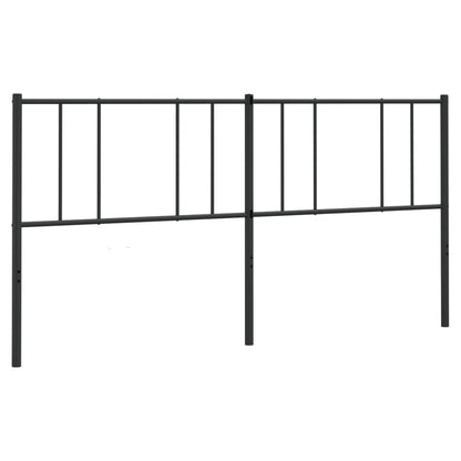 Sleek Black Metal Headboard - 200 cm Modern Design