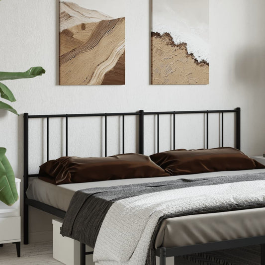 Sleek Black Metal Headboard - 200 cm Modern Design