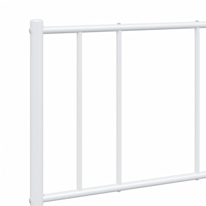 White Metal Bed Frame with Headboard - 120x190cm, No Mattress