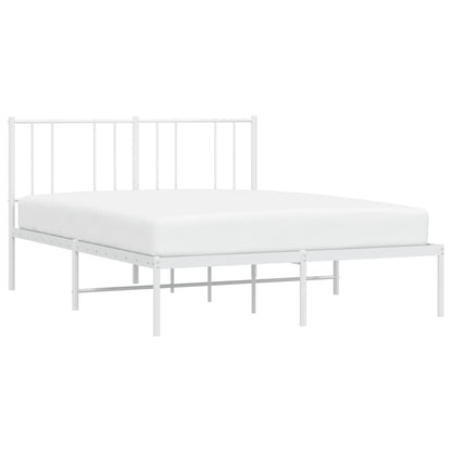 White Metal Bed Frame with Headboard 120x200cm - No Mattress
